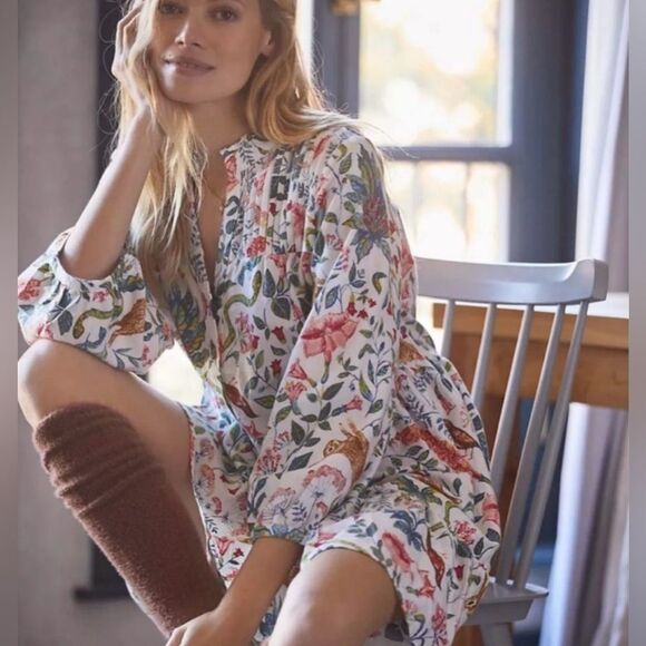 Anthropologie Kelly Louise Judd Whimsical Flannel Sleep Dress Women’s Size 1X - Picture 2 of 15